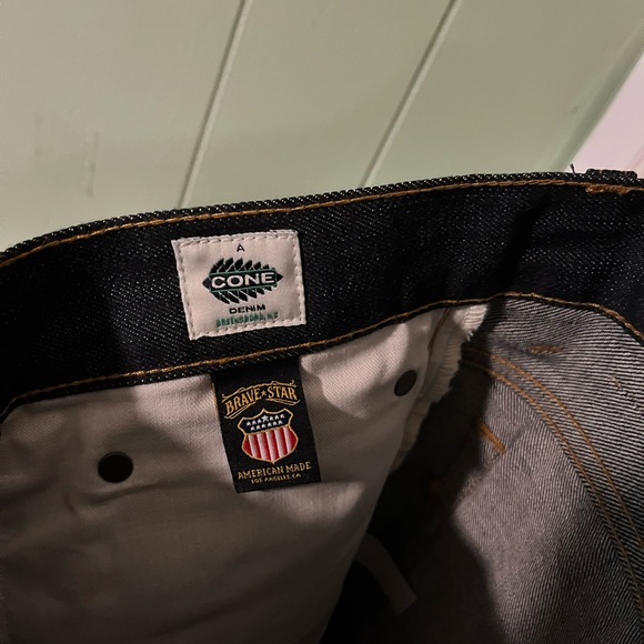 Men's Brave Star Blue Jeans Straight leg- Selvage Jeans- 100% cotton Waist 35 - Picture 5 of 16